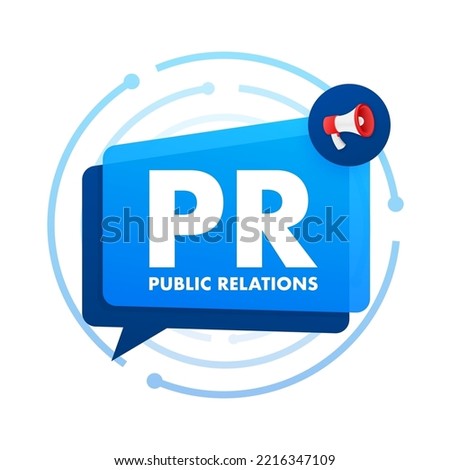 PR Public relations. PR agency. Vector stock illustration