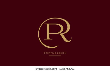 Monograma del logotipo del icono de resumen PR o RP