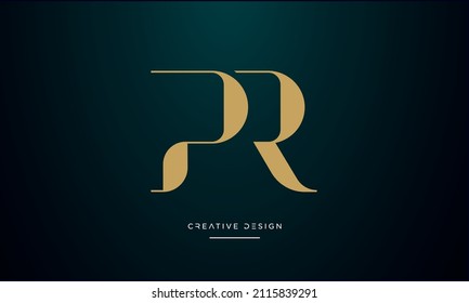 Monograma del logotipo del icono de resumen PR o RP