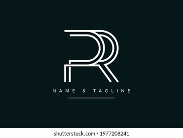 PR or RP Abstract initial monogram letter alphabet logo