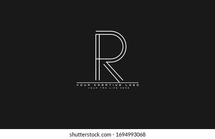 PR RP abstract vector logo monogram template
