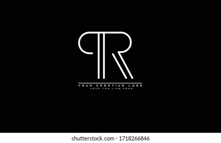 PR RP abstract vector logo monogram template