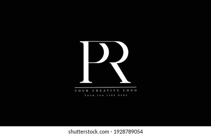 PR RP abstract vector logo monogram template