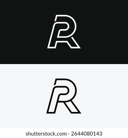 Pr or Rp initial abstract logo with minimal style, perfect for stock market and finance branding.