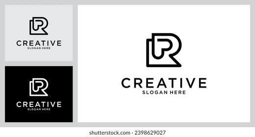 vector de diseño de logotipo de letras iniciales PR o RP