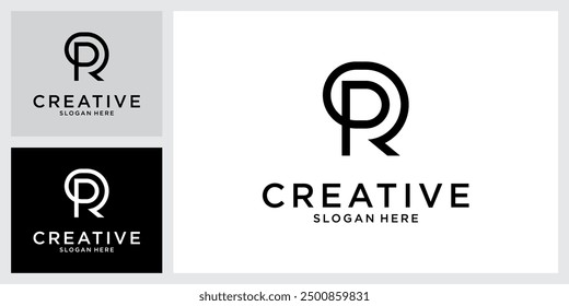 PR or RP initial letter logo design vector template