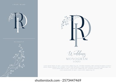 PR RP Initial Wedding Logo Monogram