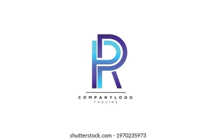 PR RP initials monogram letter text alphabet logo design