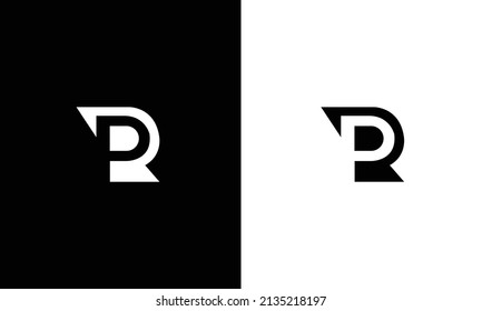 PR or RP logo initial letter design template vector