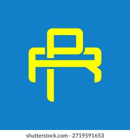Logotipos de monogramas PR o RP superpuestos.	