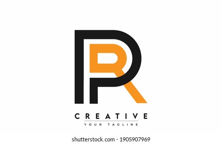 PR or RP P R abstract monogram logo vector template