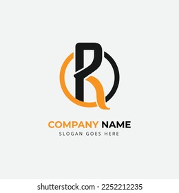 PR o RP P R plantilla de logotipo de vector abstracto para marca de empresa o negocio