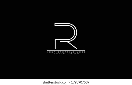 PR RP R P abstract vector logo monogram template