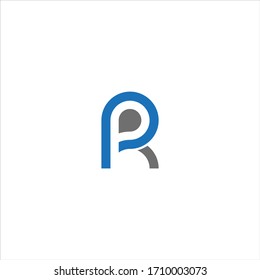 PR or RP unique monogram style vector logo design with blue and grey.