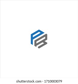 PR or RP unique monogram style vector logo design with blue and grey.