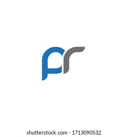 PR or RP unique monogram style vector logo design with blue and gray.
