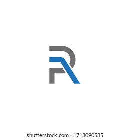 PR or RP unique monogram style vector logo design with blue and gray.