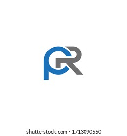 PR or RP unique monogram style vector logo design with blue and gray.