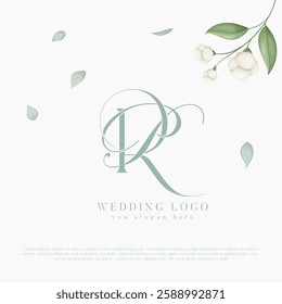 PR, RP Wedding Monogram Initial Letters Logo