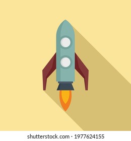 Pr specialist rocket icon. Flat illustration of pr specialist rocket vector icon for web design
