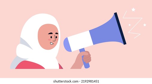 Pr, speech concept. Vector illustration in a flat style