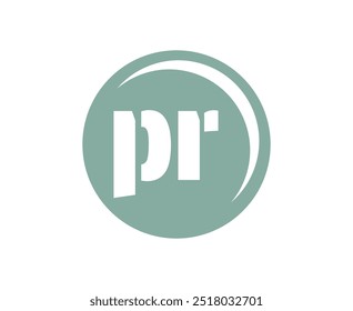 PR sport emblem or team logotype. Ball logo with a combination of Initial letter P and R for balls shop, sports company, training, club badge. Vector illustration.