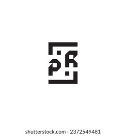 PR square concept retro logo in high quality professional design that will print well across any print media