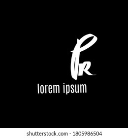 Pr Tagline Initial handwriting logo vector