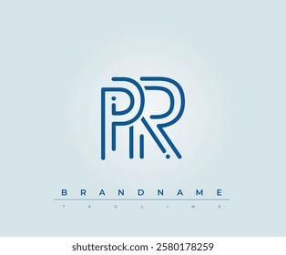 PR Technology Letter Logo Template. This tech letter logo is a graphic mark that uses letters to represent a technology company.