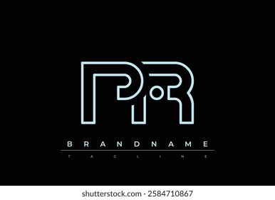 PR Technology Letter Logo Template. This tech letter logo is a graphic mark that uses letters to represent a technology company.