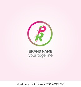 PR vector logo, Business RP logo, company monogram