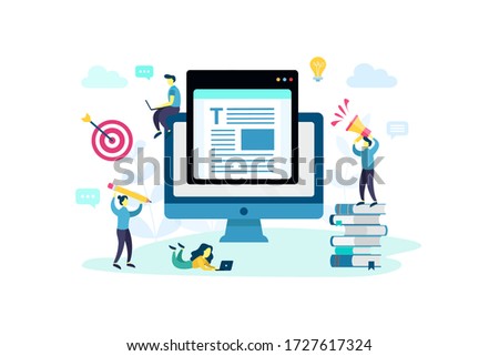 PR. Vector public relations concept. Marketing strategy for web site, landing page, banner, mobile app