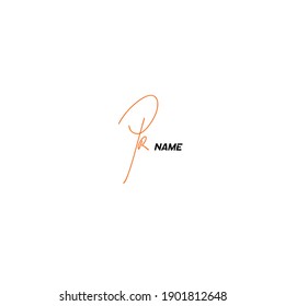 PR white background handwritten logo