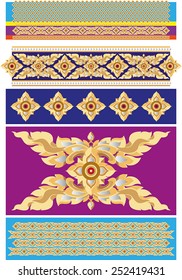 Prachamyam Kampoo pattern, They are one of main pattern in Thai art, for decorate on Thai architecture, Thai painting, Thai fabric and it can adjust to any kind of tradition arts. 