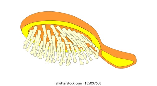 practical and classic hairbrush isolated