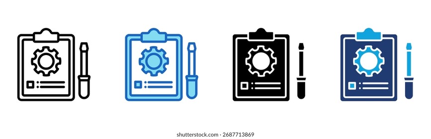 Icono de exámenes prácticos Ilustración vectorial de estilo múltiple