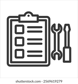Practical Exams Outline Icon Vector Illustration