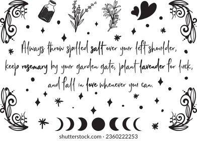 Practical Magic Svg, Salt Rosemary Lavender Love Svg, Sally Quote Svg, Practical Magic, Silhouette

Always throw spilt salt over your left shoulder, keep rosemary by you