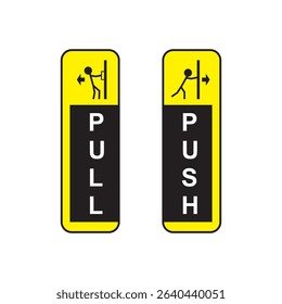 Practical Pull and Push door signs with stick figures, offering clear visual guidance for building access. Ideal for commercial spaces and safety information