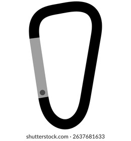 Practical and simple black carabiner illustration