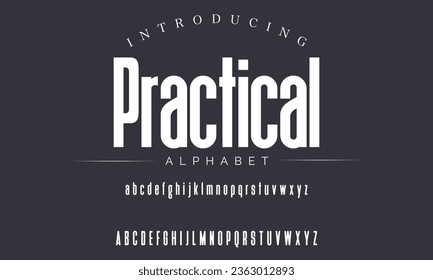 Practical Sport Modern Italic Alphabet Font. Typography urban style fonts for technology, digital, movie logo design. vector illustration