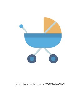 A practical stroller icon perfect for parenting and family-related themes.