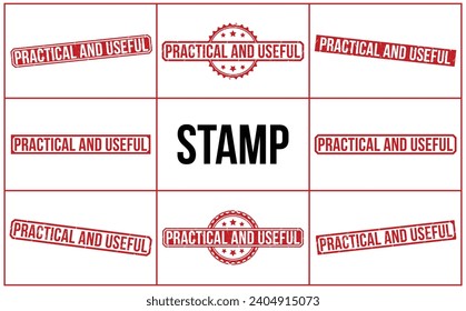 Practical And Useful stamp red rubber stamp on white background. Practical And Useful stamp sign