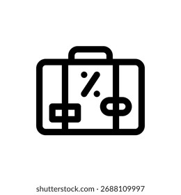 Vector práctico de una maleta, ideal para viajes y aventuras