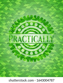 Practically green mosaic emblem. Vector Illustration. Detailed.