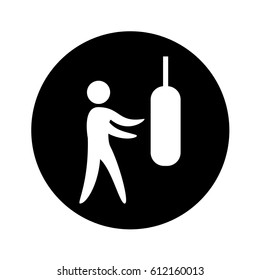 practice boxing silhouette icon vector illustration design