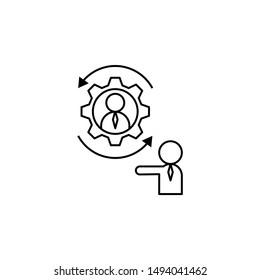 Practice, coach, operation, control icon. Element of life coach icon