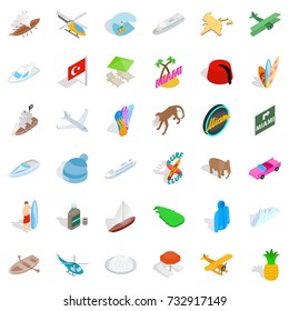 Practice icons set. Isometric style of 36 practice vector icons for web isolated on white background