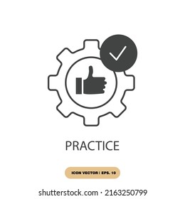 símbolo de iconos de práctica elementos vectores para web infográfica