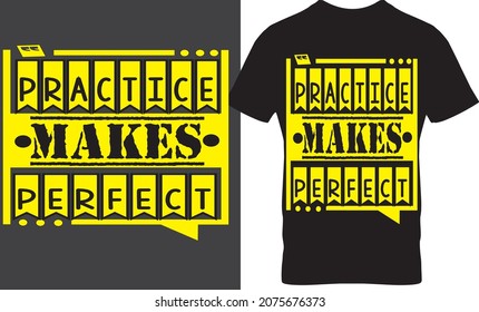 Practice Makes Perfect vector illustration text message  design art 